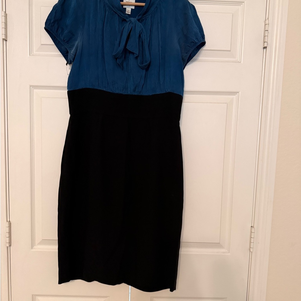 Suzi Chin for Maggy Boutique Blue and Black Midi Dress